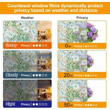 Window Privacy Film Stain Glass Window Film Rainbow Window Film Window Clings Non-Adhesive Reusable Ornamental For Bedroom (Leaf Rainbow, 17.5 X 78.7 In) - 黛西彩虹 - 查看 4