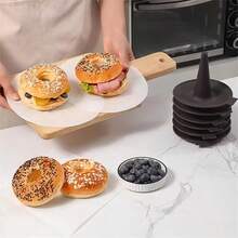 1/3/6PCS Cetakan Kue Bagel Silikon, Alat Pembuat Donat Silikon, Cetakan Pembentuk Bagel untuk Oven Rumah, Desain Jaring Bernapas. Bentuk Pilar Kerucut, Mudah Membentuk Adonan, Pengoperasian Sederhana, Anti Lengket, Dapat Digunakan di Oven dan Pengukus. Dengan Pegangan Samping untuk Penanganan Mudah, Penyimpanan yang Dapat Ditumpuk untuk Menghemat Ruang Dapur - View 11
