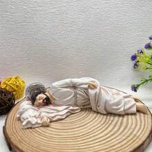 Exquisite Recumbent Jesus In Manger Figurine, Classic Religious Gift For Church, Home Decor, Housewarming, Desk Decoration - 1PC - View 2