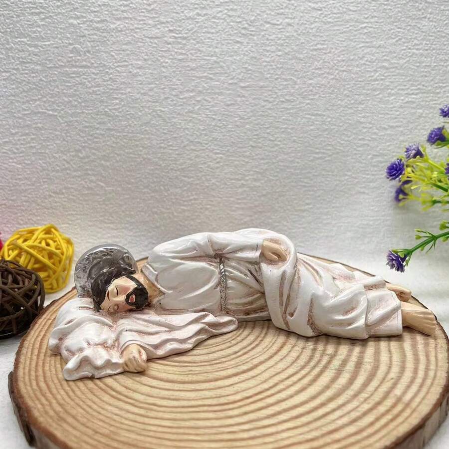 Exquisite Recumbent Jesus In Manger Figurine, Classic Religious Gift For Church, Home Decor, Housewarming, Desk Decoration