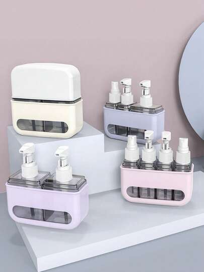 Bộ chai đựng mỹ phẩm du lịch có thể tái sử dụng, chai xịt nước hoa, bộ hộp đựng đồ dùng vệ sinh cá nhân di động, chai xịt có vòi bơm dùng cho sữa dưỡng thể, dầu gội, kem dưỡng da, xà phòng, nước hoa, lý tưởng làm quà tặng, quà Ngày của Mẹ, quà cho bạn gái