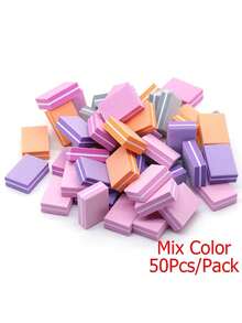 25 miếng dũa móng tay hai mặt, mút xốp mini. - Nhiều màu - Xem 1