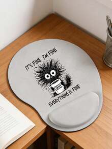 人体工学腕托鼠标垫，可爱工作猫图案，“没关系，我很好，一切都很好”咖啡杯印花，符合人体工学的EVA腕托，防滑记忆棉鼠标垫，舒适贴合手腕，亲肤舒适，桌面保护垫，适用于游戏、办公，防滑设计，适用于办公电脑、笔记本电脑和家庭使用，是毕业季、母亲节、开学季的完美礼物之选 - 彩色 - 查看 6