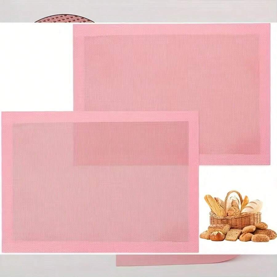 2 piezas de Esterilla de Horneado Transpirable Hecha de Silicona, Ideal para Masa Hojaldre y Malla Antiadherente para Hornear - Ver 1