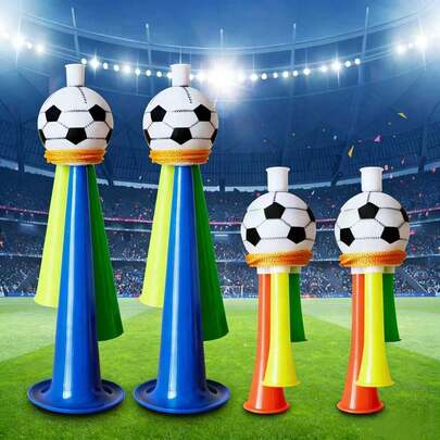 World Cup Fan Cheering Horn, Football Dual-Tone Horn (Random Color And Style), Prop To Enhance Sports Event Atmosphere, Triple-Tone Horn To Cheer For Ball Games, Musical Instrument, One Size Fits All (Random)
