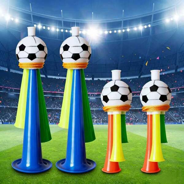 World Cup Fan Cheering Horn, Football Dual-Tone Horn (Random Color And Style), Prop To Enhance Sports Event Atmosphere, Triple-Tone Horn To Cheer For Ball Games, Musical Instrument, One Size Fits All (Random)
