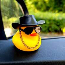 1pc Yellow Decorative Rubber Duck Car Dashboard Decor, Perfect Car Gift For Friends, Cute And Fun Little Yellow Duck - Yellow - View 8