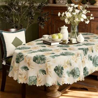 1 chiếc khăn trải bàn họa tiết hoa xuân hè viền ren, in hình hoa hồng, hướng dương và cúc cổ điển, chất liệu polyester chống thấm nước, chống bám bẩn, có thể giặt được, thích hợp cho nhà bếp, phòng ăn, trang trí nhà cửa dịp Ngày của Mẹ và tiệc mùa xuân.