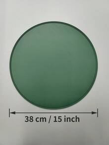 1pc Round PVC Placemat, Washable, Easy To Clean, Wipe-Clean, Non-Slip, Heat-Resistant, Dining Table Mat, Sweet Nostalgia, Elegant Placemat, PVC Dining Mat, Table Setting, Kitchen Dining Pad, Room Decor, Holiday Wedding Party Decor - Black - View 2