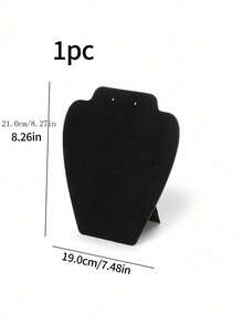 1个黑色植绒耳环项链展示架，珠宝收纳架 - 黑色 - 查看 3