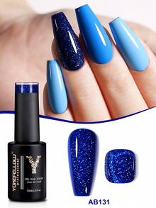 YOKEFELLOW 10毫升闪粉凝胶指甲油，夏季粉色、蓝色、绿色、橙色闪粉假日美甲闪亮脚趾甲亮泽指甲油可卸UV/LED家用DIY美甲沙龙礼品 - 彩色 - 查看 11