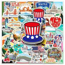 50pcs USA Vinyl Waterproof Graffiti Stickers, Famous American Landmarks, Laptop, Bottles, Bumper, Phone, Notebooks, Mexico, New York, Patch - 多色的 - 查看 4
