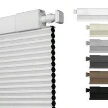No Drill No Tools Blackout Cellular Shades Cordl Easy Install Honeycomb Blinds Thermal Insulated Noise Reduction Blinds For Indoor WindowsBlackout-White 34.5" W X 48" H - 34.5W X 48H - View 1