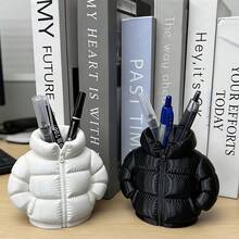 1pc Cute Down Jacket Shaped Desktop Pen Holder, Creative 3D Printed Novelty Desktop Storage Box, Suitable For Office, School, Home Office Supplies, Pen Organizer, Home Decor - Multicolor - View 2