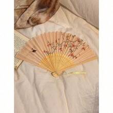 1pc Retro Folding Fans,Tassel Handheld Bamboo Fans,Haitang Fan,Bamboo Fan,Painted Fans,Foldable Hand Fan,Wedding Hand Fan,Party Hand Fan,Decorative Fan,Elegant And Casual Style, Mother's Day Gifts,Birthday Gifts,Back To School Season Gifts - 1PC - Xem 13