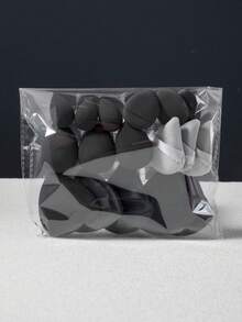 17pcs Makeup Sponge Set, Including 3 Powder Puffs, 3 Medium Makeup Sponges, 3 Mini Makeup Sponges, 3 Finger Sponges, 2 Large Cotton Candy Sponges, 3 Mini Powder Puffs, Multi-Functional For Foundation, Cream, Concealer And Powder, Multi-Color Options Suitable For All Skin Types - Black - View 1