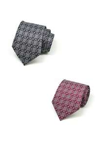 男士几何图案领带一条，商务通勤皆宜。 - 彩色 - 查看 3