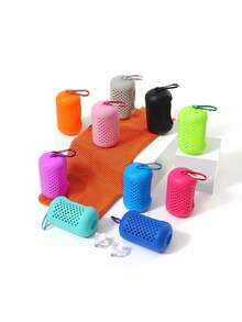 1 Set Multicolor Cooling Sports Towel, Foldable And Convenient Silicone Storage Towel, Sweat-Absorbent And Quick-Drying, Suitable For Outdoor Sports, Gym, Home Fitness, Travel, Outdoor Activities, Wiping Sweat, Summer Outdoor Activities, Swimming And Fitness, Sports Handkerchief, Gym Essential And Outdoor Sports Necessity, Best Gift For Wife, Girlfriend, Mother, Holiday Gift, Birthday Gift, Mother's Day Gift - Multicolor - View 3
