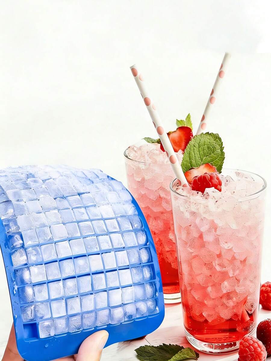 The Compact Square Silicone Ice Tray (160 Chambers) Has Excellent Cold Resistance And Durability. Suitable For Making Ice Cubes And Pudding, Convenient For Use At Home, Bars, And Other Places, Car Refrigerator, Easy To Demold, And Can Also Be Used For Coffee, Beverages, Etc.