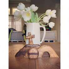 Wooden Easter Resurrection Scene & Cross Decor Set, Jesus Tomb Tray, Nativity Scene Decoration, Suitable For Religious Places, Home Office Desktop, Christian Gifts, Figurine Decor, Easter Dinner Table Decoration, Mothers Day Gift, Birthday Gifts For Moms - Brown - View 8