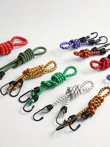 Heavy Duty Elastic Luggage Strap With Double Hooks - Safety Rope, Suitable For Suitcases, Motorcycles, Cars, Trucks, Bicycles - Multipurpose Cargo Rope For Travel, Moving, Warehouse - Durable And Easy To Use, Luggage Strap For Travel, Vehicle Cargo Rack, Multipurpose Cargo Rope, Sturdy Hook Design, Moving Essential, Reinforced Structure, Moving Supplies - Multicolor - View 2