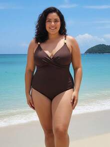 Elegant Zigzag Cross Buckle Holiday Beach - màu đen - Xem 2