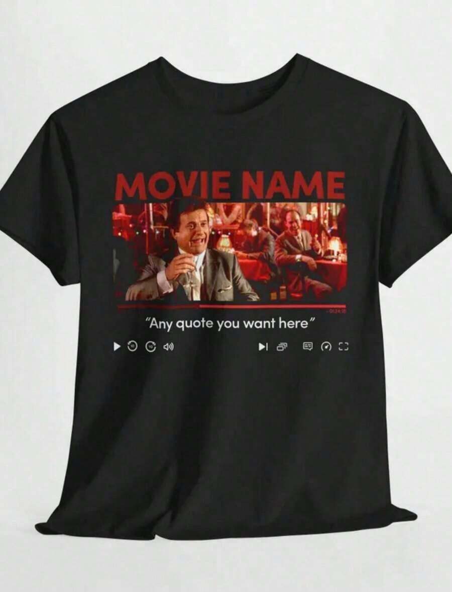 Custom E.. Movie-Shirt_ 90s Style Personalized Pet Graphic Tee Western Graphic Tees Men Clothes Camisas Para Hombre Graphic Tees Women Clothes Summer Tops Summer Clothes Graphic Tee Shirts - 黑色 - 查看 1