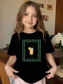Camisetas de algodón con estampado de limonada y cita de fe cristiana "Pero mi Jesús está haciendo limonada", ideales para niñas. Camiseta informal negra con marco de rayas verdes e ilustración de bebida de limón. Camisetas de manga corta cristianas de verano con un bonito diseño de limonada. Regalo para Pascua, cumpleaños, día de partido, día deportivo, actividades al aire libre y uso casual. Camisetas modernas de moda con estampado de fe y estilo hip-hop para niñas. - Negro - Ver 3