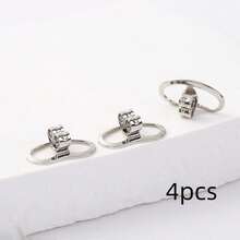 4个极简铜质猪鼻子耳塞，耳饰配件，防止耳垂下垂，DIY饰品，礼品及日常用品 - 彩色 - 查看 10