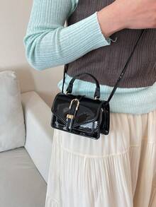 Fashionable Mini Handbag For Women, New Minimalist Personalized INS One Shoulder Bag, Chic Crossbody Bag - Black - View 4