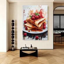 Con marco 1 pieza, con marco,  póster de crepes francesas, postre de panqueques, decoración de cocina de arte culinario francés, póster de cocina, póster de café, comida retro, regalo de comida - 3G609G0430 - Enmarcado - Ver 5