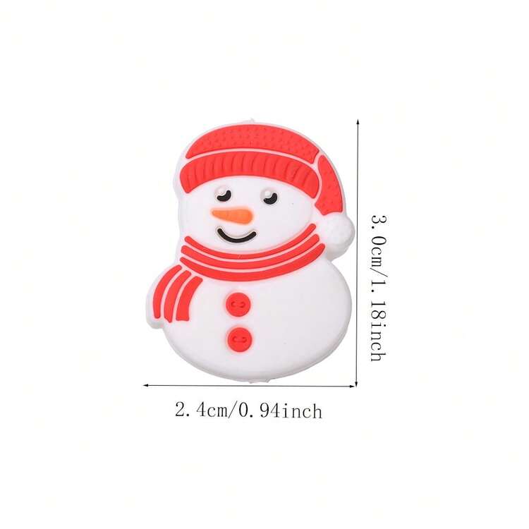 10pcs Holiday Silicone Beads, Christmas & Halloween 2D Flat Beads, DIY Creativity Bracelets Necklaces Bag Charms And Craft Projects - Multicolor - View 6