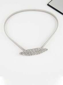 حزام معدني مرن مزين بالراين ستون بشكل ماسي للنساء، مناسب للصيف والمدرسة والخريف وعيد الهالوين - A - مشاهدة 12