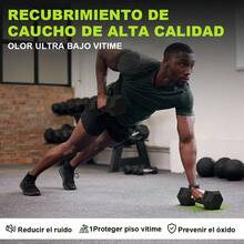 2*25LB Mancuernas Hexagonales De Caucho5LB 10LB 15LB 20LB 25LB Gimnasio - 25 libras - Ver 4