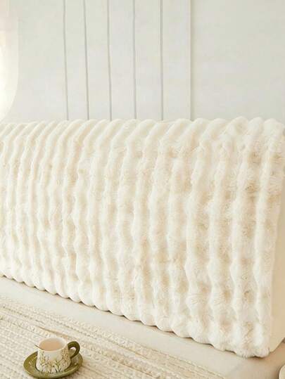 1pc Soft Plush Headboard Cover, Warm Dust-Proof Headboard Protector For Winter, Decorative Open-Style Double-Sided Fleece Headboard Cover, Large Size Pet-Friendly Dust-Proof Furniture Protector, Easy To Clean, Warm For Autumn/Winter