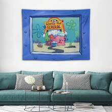 1PC Animation Cute Cartoon Wall Decor Tapestry, Sponge Theme Wall Hanging Bohemian Wall Tapestries Home Decor, Bedroom Decor, Room Wall Hanging, Tapestry, Wall Tapestry - 1PC - Xem 4