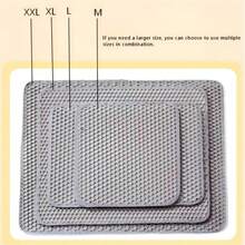 Double-Layer EVA Cat Litter Mat, Pet Cleaning Mat, Litter Control Mat, Waterproof Anti-Splash Cat Litter Trapping Mat, Double-Layer Honeycomb Design Anti-Splash Cat Litter Mat, Cat Litter Box Bottom Mat, Indoor Cat Litter Collection Mat, Durable Pet Supplies, Suitable For Small/Medium Dogs & Cats. Please Measure The Cat Litter Box Size Accurately Before Referring To The Size Chart To Purchase. If You Need A Larger Size, You Can Choose To Use Multiple Sizes In Combination. - Grey - View 11