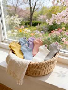 5双女士刺绣卡通短袜，低帮，春夏款 - 彩色 - 查看 3