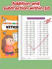 加减法心算练习册，数字1-100，数学记忆技巧，万圣节、复活节教育礼物 - 彩色 - 查看 11
