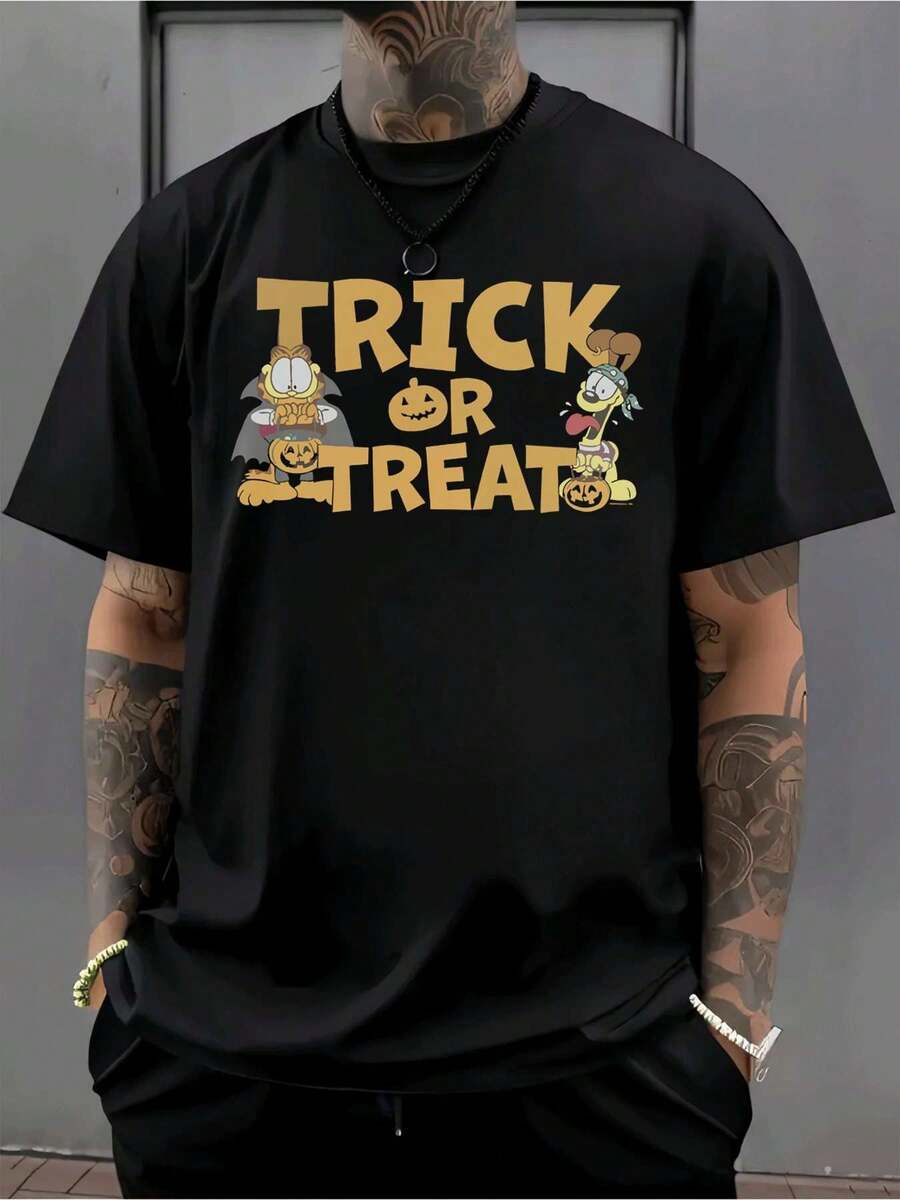 Men Plus Size T-Shirts - Black - View 1