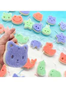 Miếng bọt biển hoạt hình cảm biến nhiệt độ để lau chùi, dụng cụ cọ nồi tẩy dầu mỡ nhà bếp, dụng cụ rửa chén. - nhiều màu - Xem 3