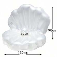 充气贝壳泳池漂浮垫，充气水上吊床，泳池漂浮垫，带珍珠球的充气巨型蛤蜊漂浮垫，贝壳形泳池漂浮躺椅，适合成人夏季海滩派对和游泳池使用 - 卡通 - 查看 15