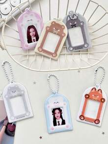 1 chiếc ví đựng thẻ hình động vật lượn sóng 1 inch, ví đựng thẻ ảnh ID, túi đựng đồ hình ngôi sao đuổi theo, mặt dây chuyền, nhãn dán đầu to, ví đựng thẻ nhỏ - Nhiều màu - Xem 6