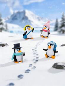 1/4/6/7/8件套迷你可爱企鹅摆件，企鹅装饰品，桌面摆件，花园摆件，汽车摆件，雪景微景观摆件，适合作为朋友生日礼物、节日礼物、派对小礼物、新年盆栽、室内装饰、派对礼品袋填充物、复活节礼物、趣味礼物 - 彩色 - 查看 11