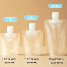 1/5/15 Túi đựng mỹ phẩm, sữa dưỡng thể, dầu gội đầu, túi đựng mỹ phẩm có vòi, túi có vòi dọc tái sử dụng, túi đựng rỗng có vòi, chai du lịch - Nhiều màu - Xem 5