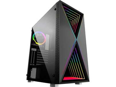  Bgears B-BlackWidow RGB Black Black ATX Tower Computer Case