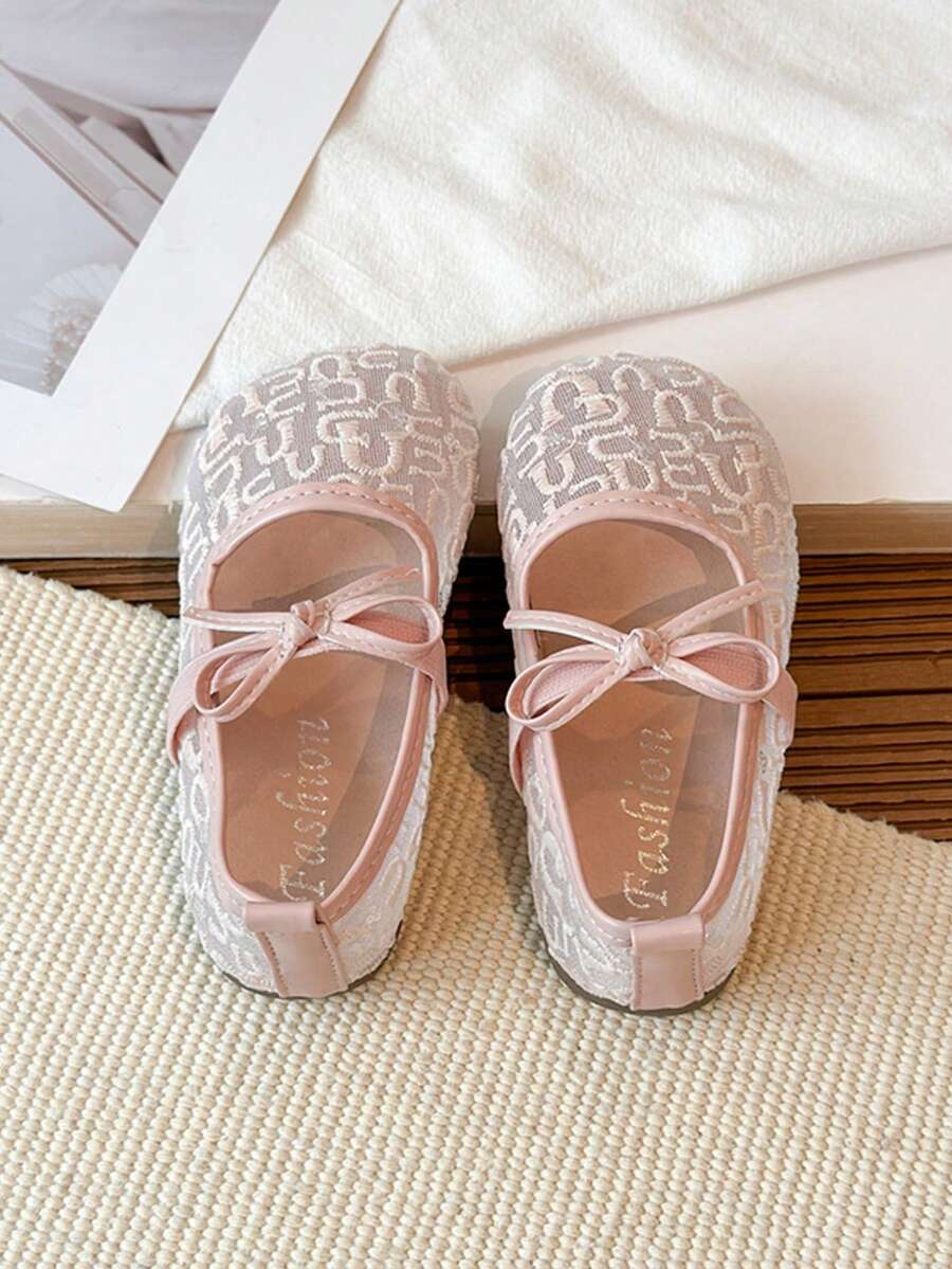 女童鞋 - 2026夏季新款蝴蝶结公主风女童凉鞋，网布镂空软底，透气鞋 - 粉色 - 查看 1