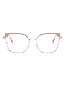 1 Pair Women's Multi-Color Cat Eye PC Frame Metal Hoop Fashionable Contrast Color Personalized Non-Prescription Glasses - Multicolor - View 3