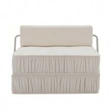 White Folding Sofa Bed, Futon Sofa Bed, Convertible Armchair, Floor Sofa And Mattress For Living Room, Guest Room, Home Office, Apartment, Small Space, Removable Back Cushion - White - View 4