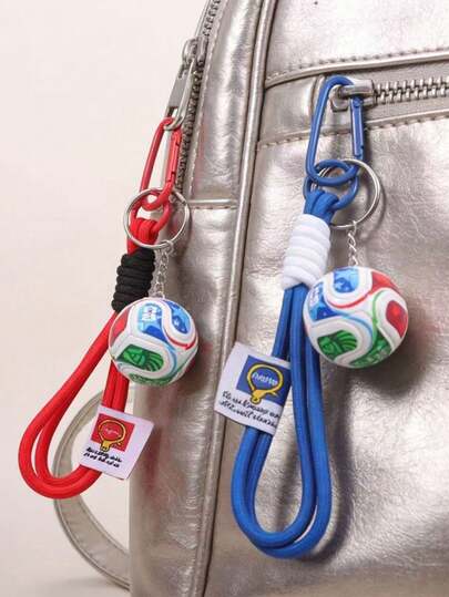 Brand New 2026 World Cup Football Shaped Keychain, A Football-Themed Keychain That Is A Fun And Personalized Gift Suitable For Both Men And Women. It Is Small, Exquisite, Durable And Non-Fading, With Superior Texture. Suitable For Car Key Hanging, Bag Pendant, Student Supplies, Men's Gifts, Fan Collection, Daily Outfit, Holiday Gifts, Party Decorations